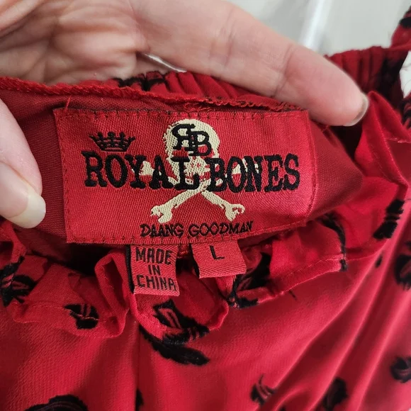 Royal Bones red chiffon high low whimsigoth dress fairy babydoll large - Picture 9 of 14